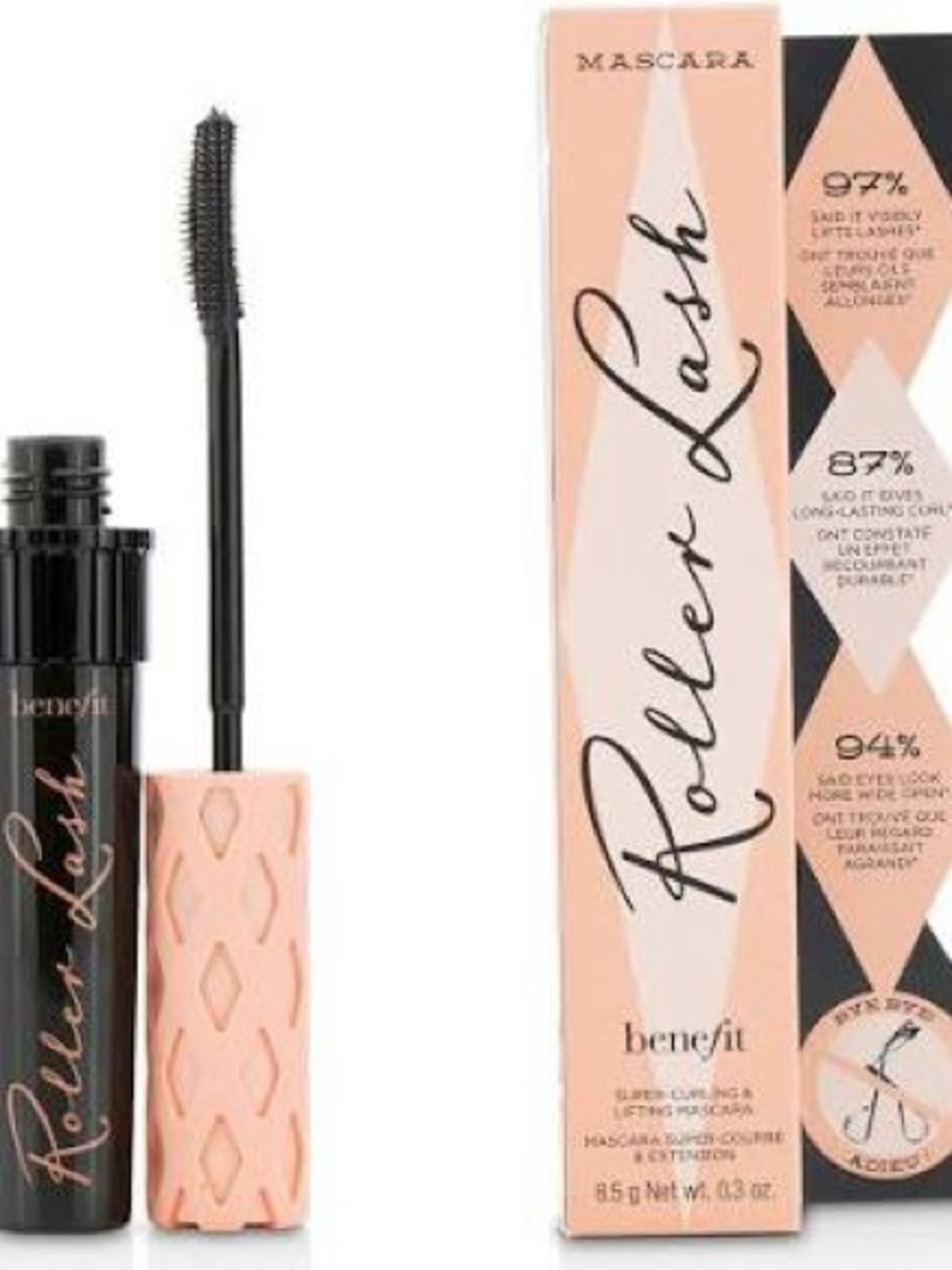 Benefit Roller Lash Mascara in Black with Peach-Pink Accents